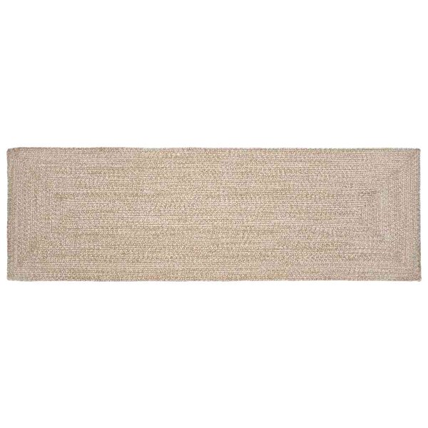 vidaXL Tapis de surface Rectangulaire Naturel et Blanc 80 x 200 cm