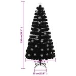 vidaXL Sapin de Noël et flocons de neige LED Noir 150 cm Fibre optique