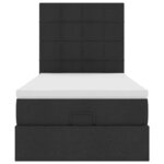 vidaXL Lit ottoman avec matelas noir 90x200 cm tissu