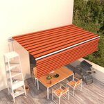 vidaXL Auvent automatique rétractable avec store 6x3m Orange et marron