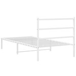vidaXL Cadre de lit métal avec tête de lit blanc 107x203 cm