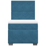 vidaXL Sommier à lattes de lit avec matelas bleu 90x190 cm velours