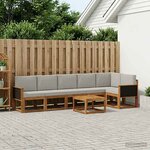 vidaXL Ensemble de canapés d'extérieur 7 Pièces Naturel et gris clair