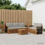 vidaXL Ensembles de canapés avec coussin 6 Pièces Bois d'Acacia Massif