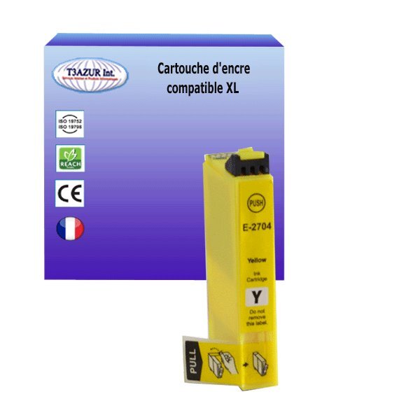 Cartouche Compatible pour  Epson WF-7720DTWF, T2714 / T2704 (27XL) Jaune - T3AZUR
