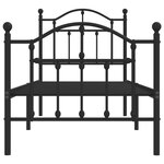 vidaXL Cadre de lit métal avec tête de lit/pied de lit noir 75x190 cm