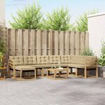 vidaXL Ensemble de canapés d'extérieur 9 Pièces Blanc et Beige