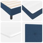 vidaXL Lit boxspring avec matelas avec matelas Bleu 80 x 200 cm tissu