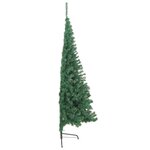 vidaXL Sapin de Noël artificiel moitié avec support vert 180 cm PVC