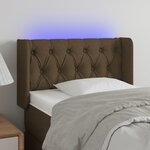 vidaXL Tête de lit à LED Marron foncé 83x16x78/88 cm Tissu