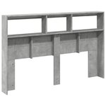 vidaXL Armoire tête de lit avec LED gris béton 160x17x102 cm