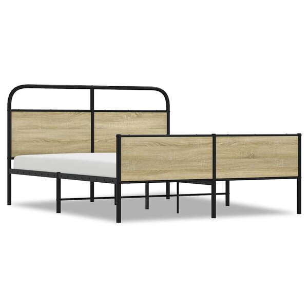 vidaXL Cadre de lit en métal sans matelas chêne sonoma 160x200 cm