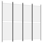 vidaXL Cloison de séparation 4 panneaux Blanc 200x180 cm Tissu