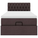 vidaXL Cadre de lit ottoman avec matelas marron foncé 90x190 cm tissu