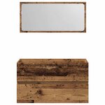vidaXL Armoire de salle de bain et miroir vieux bois bois d'ingénierie