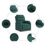 vidaXL Fauteuil inclinable Vert foncé Tissu