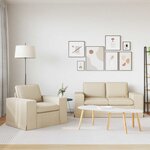 vidaXL Canapé 2 Pièces Crème 182 x 80 x 82 cm tissu