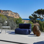 Fauteuil salon de jardin modulable modulo bleu polyester 87x85x62cm