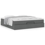VidaXL Cadre de lit ottoman avec matelas gris foncé 160x200cm tissu