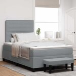 vidaXL Lit à ressorts avec matelas Gris clair 120 x 200 cm tissu