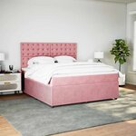 vidaXL Sommier à lattes de lit avec matelas Rose 180x200 cm Velours