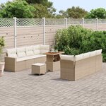 vidaXL Ensemble de canapé de jardin 12 Pièces Beige et crème polyrotin