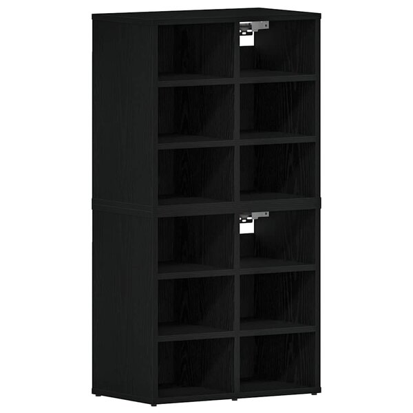 vidaXL Cabinet à chaussures 2 Pièces Chêne noir 52 x 30 x 50 5 cm