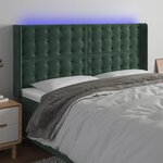vidaXL Tête de lit à LED Vert foncé 183x16x118/128 cm Velours