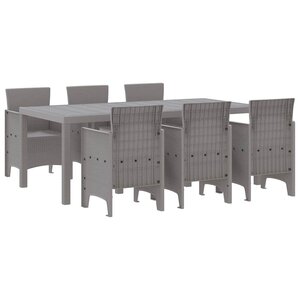vidaXL Ensemble de salle à manger pour jardin 7 Pièces Gris clair