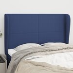 vidaXL Tête de lit avec oreilles Bleu 147x23x118/128 cm Tissu