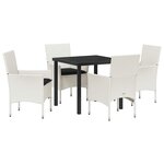 vidaXL Ensemble de salle à manger pour jardin 5 Pièces Blanc Poly rotin