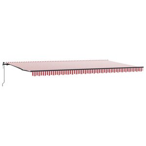 vidaXL Auvent Rétractable Rouge et blanc 600 ×300 cm tissu