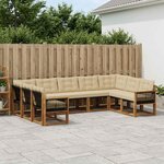 vidaXL Ensemble de canapés d'extérieur 9 pc Naturel et Beige