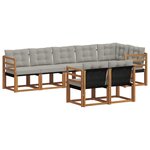 vidaXL Ensemble de canapés d'extérieur 8 pc Gris Naturel et Clair
