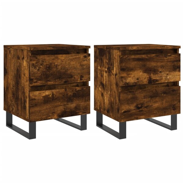 vidaXL Tables de chevet 2 Pièces chêne fumé 40x35x50 cm bois ingénierie