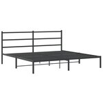 vidaXL Cadre de lit métal avec tête de lit noir 193x203 cm