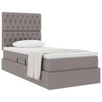 vidaXL Lit avec rangement et matelas Taupe 100 x 200 cm Polyester