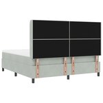Lit à ressorts vidaXL avec matelas et lumière LED Gris clair 180x200 cm Velours