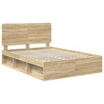vidaXL Cadre de lit Sonoma 160 x 200 cm Bois de pin massif