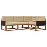 vidaXL Ensemble de canapés d'extérieur 4 pc Naturel et Beige