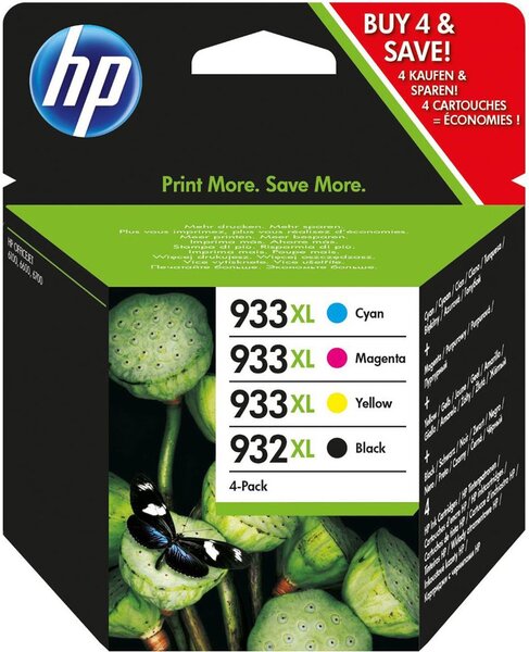 Pack 4 cartouches d'encre hp 932/933 xl (noir  cyan  magenta  jaune)