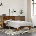 vidaXL Cadre de lit sans matelas chêne fumé 90x190 cm