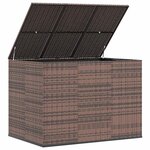 vidaXL Boîte à coussins de jardin Résine tressée 145x100x103 cm Marron