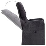 vidaXL Ensemble à manger de jardin avec coussins 7 Pièces Noir