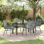 vidaXL Ensemble de salle à manger pour jardin 5 Pièces Gris polyrotin
