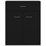 vidaXL Buffet noir 60x30x75 cm bois d'ingénierie