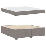 vidaXL Cadre de lit avec matelas Taupe 180 x 200 cm tissu