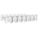 vidaXL Ensemble de salle à manger pour jardin 15 Pièces Blanc Rattan Polt