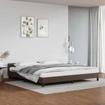 vidaXL Cadre de lit avec tête de lit sans matelas marron 200x200 cm