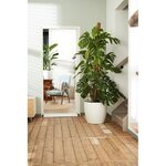 2 pots de fleur ronds à roulettes Ø 35 x hauteur 33 cm et Ø 39 x hauteur 36 5 cm - Blanc